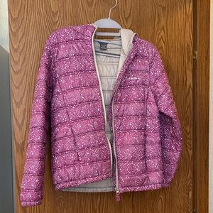 Eddie Bauer Purple Speckled Puffer Jacket Girls XL 14/16